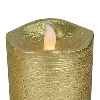Northlight 8" Led Brushed Flameless Pillar Flameless Candle