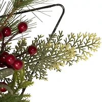Northlight 24in Pine Tree With Berries And Holly Christmas Window Decor