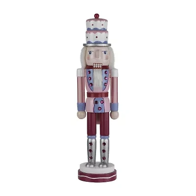 Northlight Cake King Figure - 15in - Pink And Blue Wood Christmas Nutcracker