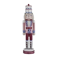 Northlight Cake King Figure - 15in - Pink And Blue Wood Christmas Nutcracker