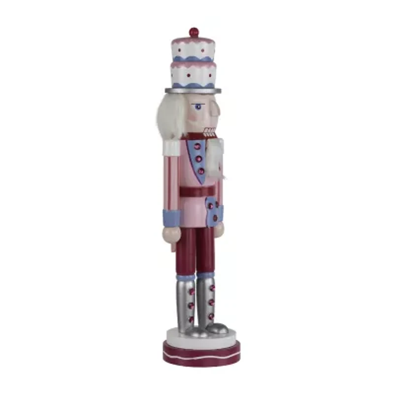 Northlight Cake King Figure - 15in - Pink And Blue Wood Christmas Nutcracker