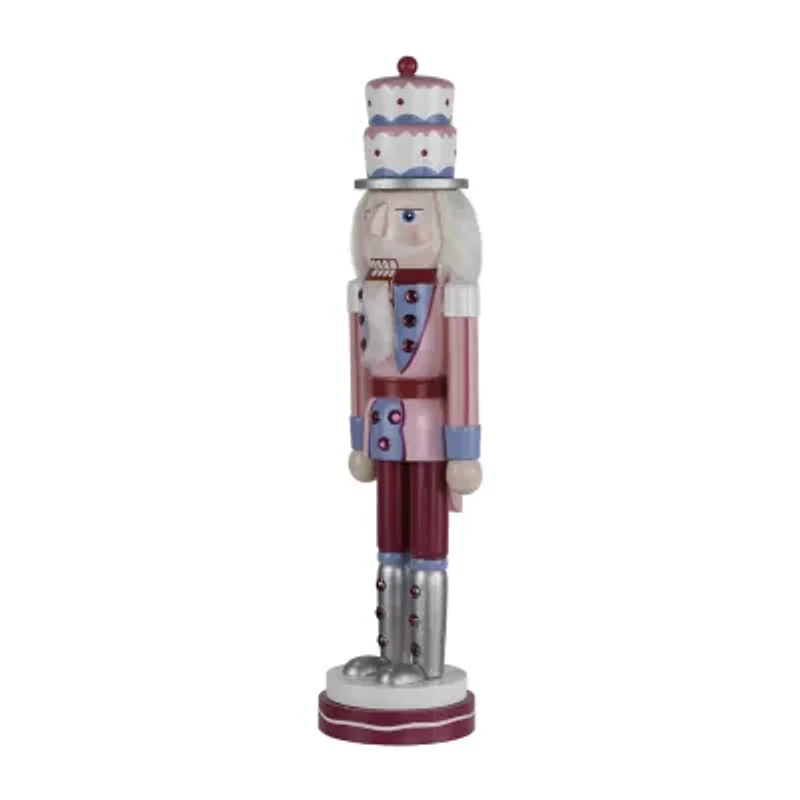 Northlight Cake King Figure - 15in - Pink And Blue Wood Christmas Nutcracker