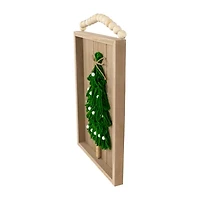 Northlight 14in Knitted Tree Wooden Framed Wall Sign
