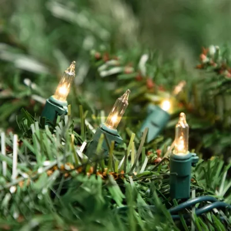 Northlight 300-Count Clear Mini - 61ft- Green Wire String Lights