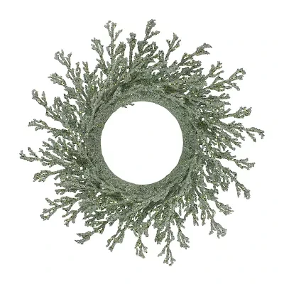 Northlight 20in Green Glittered Artificial Coral Wreath