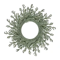 Northlight 20in Green Glittered Artificial Coral Wreath