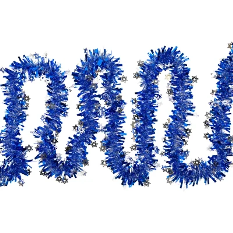 Northlight Star Of David Hanukkah - 50ft X 3.5in - Blue & Silver - Unlit Christmas Indoor Garland