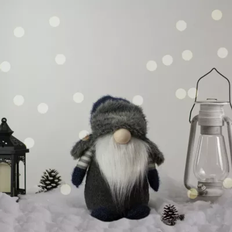 Northlight Led Lighted Standing Figure - 12.5in - Blue And Gray Christmas Gnome