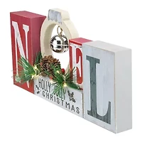 Northlight Led Lighted Innoel Holly Jolly In With Jingle Bell - 13in Lighted Christmas Tabletop Decor