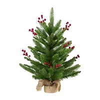 Northlight Real Touch™️ Potted Sarasota Pine Artificial - 24in - Unlit 2 Foot Pine Christmas Tree