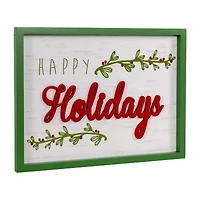 Northlight 15.75in Framed Inhappy Holidaysin Wooden Wall Sign