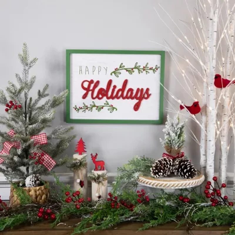 Northlight 16" Framed "Happy" Wooden Wall Sign