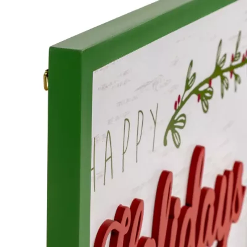 Northlight 15.75in Framed Inhappy Holidaysin Wooden Wall Sign