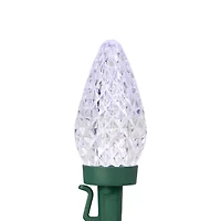 Northlight 100ct Pure White Faceted Led C9 - 67ft Green Wire String Lights