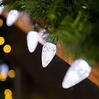 Northlight 100ct Pure White Faceted Led C9 - 67ft Green Wire String Lights