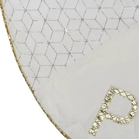 Northlight 48in Cream And Gold Peace And Reindeer Indoor Tree Skirt