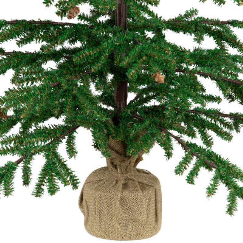 Northlight Medium With Pine Cones In Burlap Base Unlit 4 Foot Pine Christmas Tree