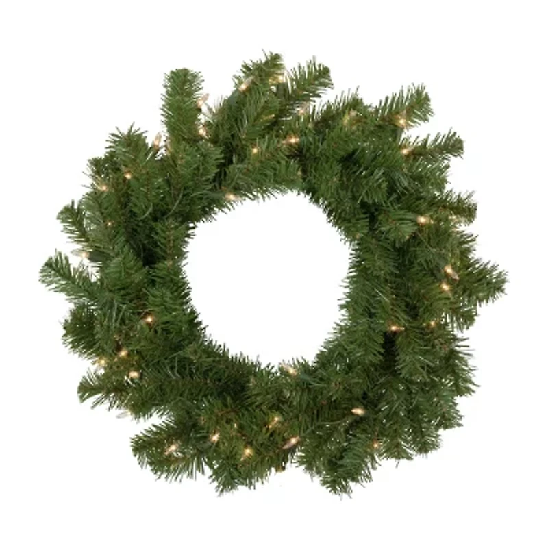 Northlight Pre-Lit Deluxe Dorchester Pine - 18in - Clear Lights Wreath