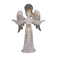 Northlight 49.25in Led Lighted White And Gold Angel Christmas Yard Art