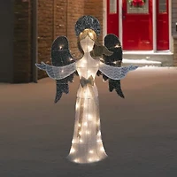 Northlight 49.25in Led Lighted White And Gold Angel Christmas Yard Art