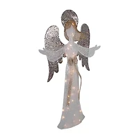 Northlight 49.25in Led Lighted White And Gold Angel Christmas Yard Art