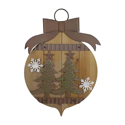 Northlight Rustic Trees And Snowflakes - 17.5in Wall Sign