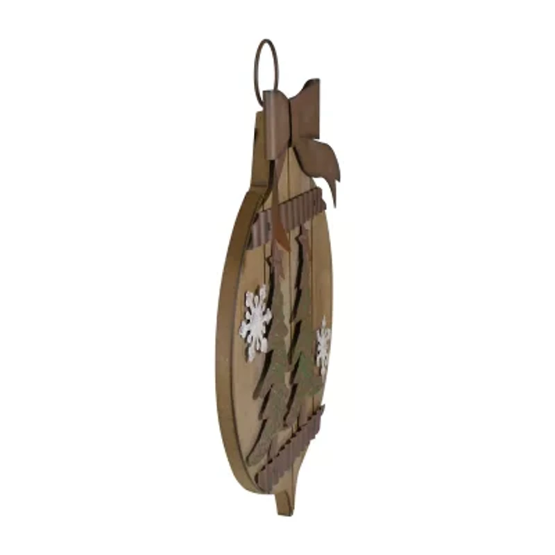 Northlight Rustic Trees And Snowflakes - 17.5in Wall Sign