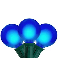 Northlight Set Of 15 Blue Satin G50 - Green Wire String Lights