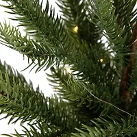 Northlight Pre-Lit Artificial Pine With Basket Base - 20in - Warm White Led Lights 1 1/2 Feet Pine Christmas Tree