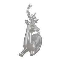 Northlight Shiny Ceramic Sitting Reindeer - 10in - Silver Christmas Tabletop Decor
