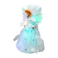 Northlight Color-Changing Fiber Optic Angel With Rose - 12in - White Christmas Tree Topper