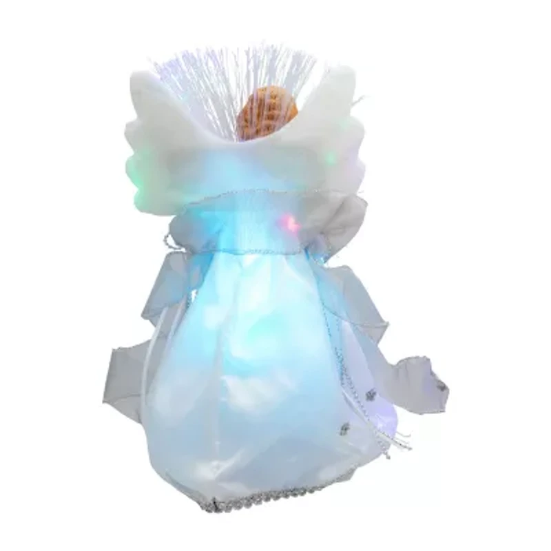 Northlight Color-Changing Fiber Optic Angel With Rose - 12in - White Christmas Tree Topper