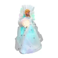 Northlight Color-Changing Fiber Optic Angel With Rose - 12in - White Christmas Tree Topper