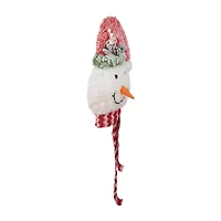 Northlight 22in Lighted Snowman Wearing A Red Frosted Hat With Pine Christmas Tree Topper