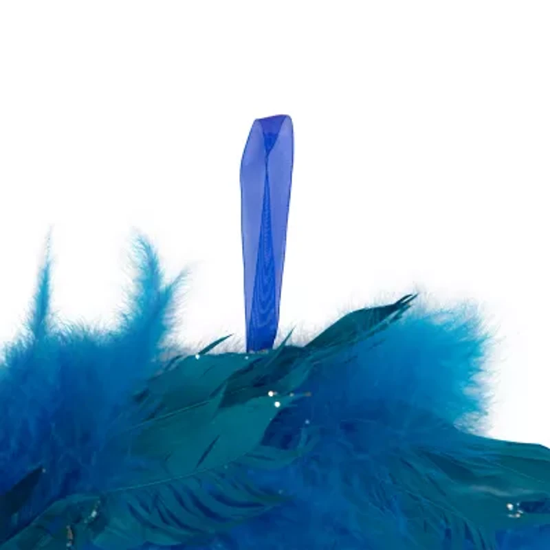 Northlight 15" Two Tone Feathers Glittered Wreath