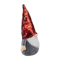 Northlight Flip Sequin Hat Figure - 18in - Red And Gray Christmas Gnome