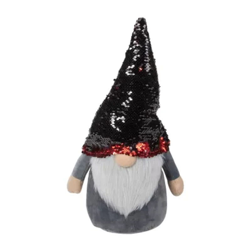Northlight Flip Sequin Hat Figure - 18in - Red And Gray Christmas Gnome