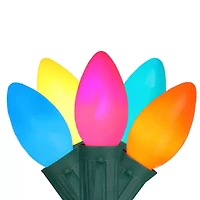 Northlight Set Of 25 Opaque Vibrant Multi-Color C9 24ft Green Wire String Lights