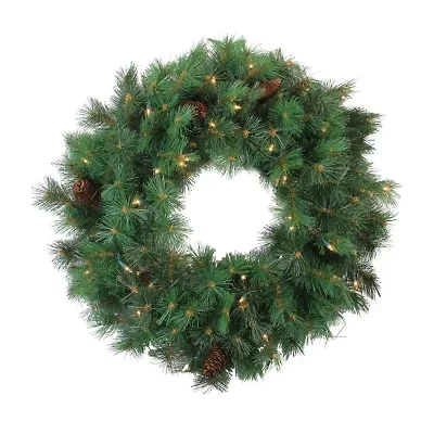 Northlight Pre-Lit Royal Oregon Pine 24-Inch Clear Lights Wreath