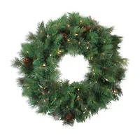 Northlight Pre-Lit Royal Oregon Pine 24-Inch Clear Lights Wreath