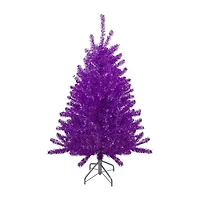 Northlight 4.5ft Metallic Purple Tinsel - Unlit 4 1/2 Foot Christmas Tree