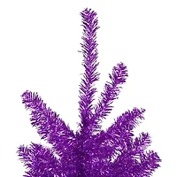 Northlight 4.5ft Metallic Purple Tinsel - Unlit 4 1/2 Foot Christmas Tree