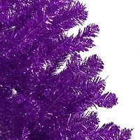 Northlight 4.5ft Metallic Purple Tinsel - Unlit 4 1/2 Foot Christmas Tree
