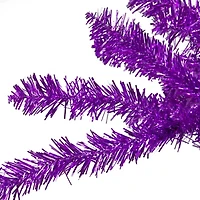 Northlight 4.5ft Metallic Purple Tinsel - Unlit 4 1/2 Foot Christmas Tree