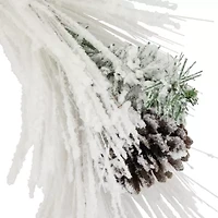 Northlight 24in White Flocked With Pine Cones Wreath