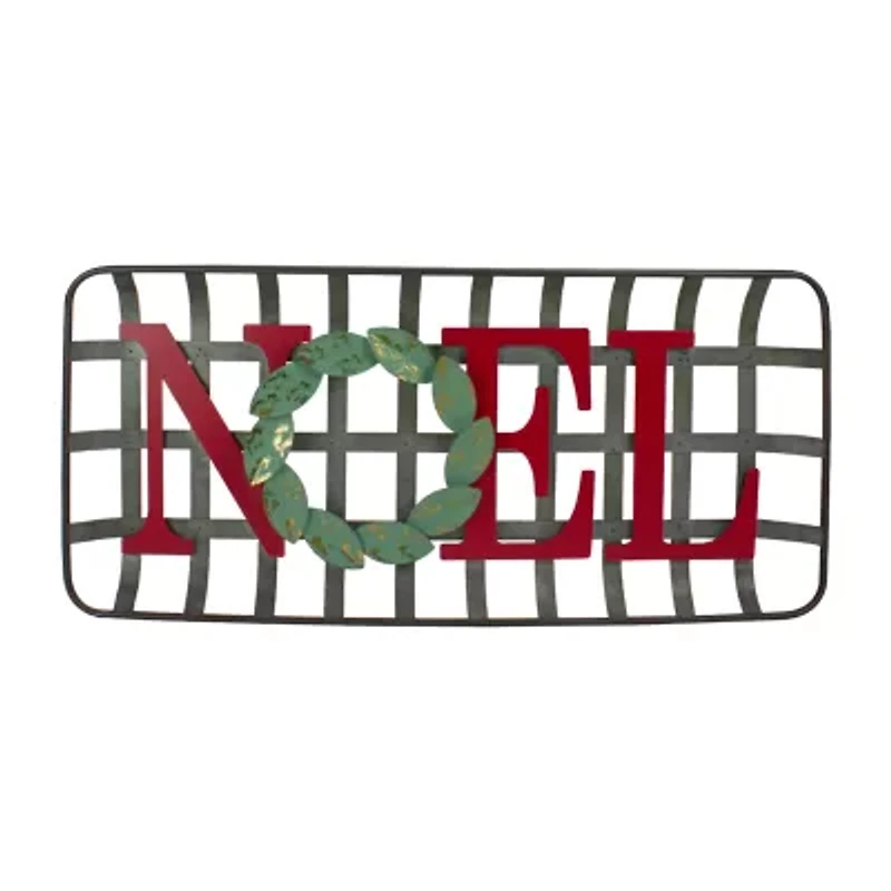 Northlight 30" "Noel" Rustic Tobacco Basket Christmas Tabletop Decor