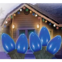 Northlight 25-Count Blue C7 Opaque 24ft Green Wire String Lights