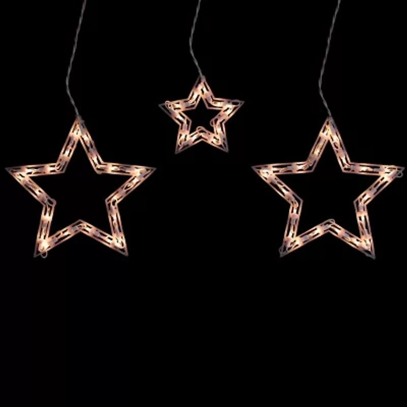 Northlight 6ct Clear Star Shaped - 9 Ft White Wire Outdoor Icicle Lights