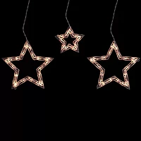 Northlight 6ct Clear Star Shaped - 9 Ft White Wire Outdoor Icicle Lights