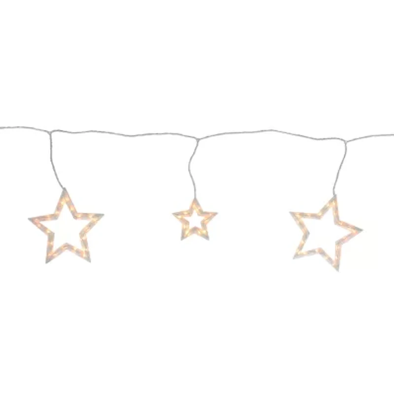 Northlight 6ct Clear Star Shaped - 9 Ft White Wire Outdoor Icicle Lights